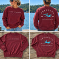 Lake Ouachita Map Crew Neck Sweatshirt